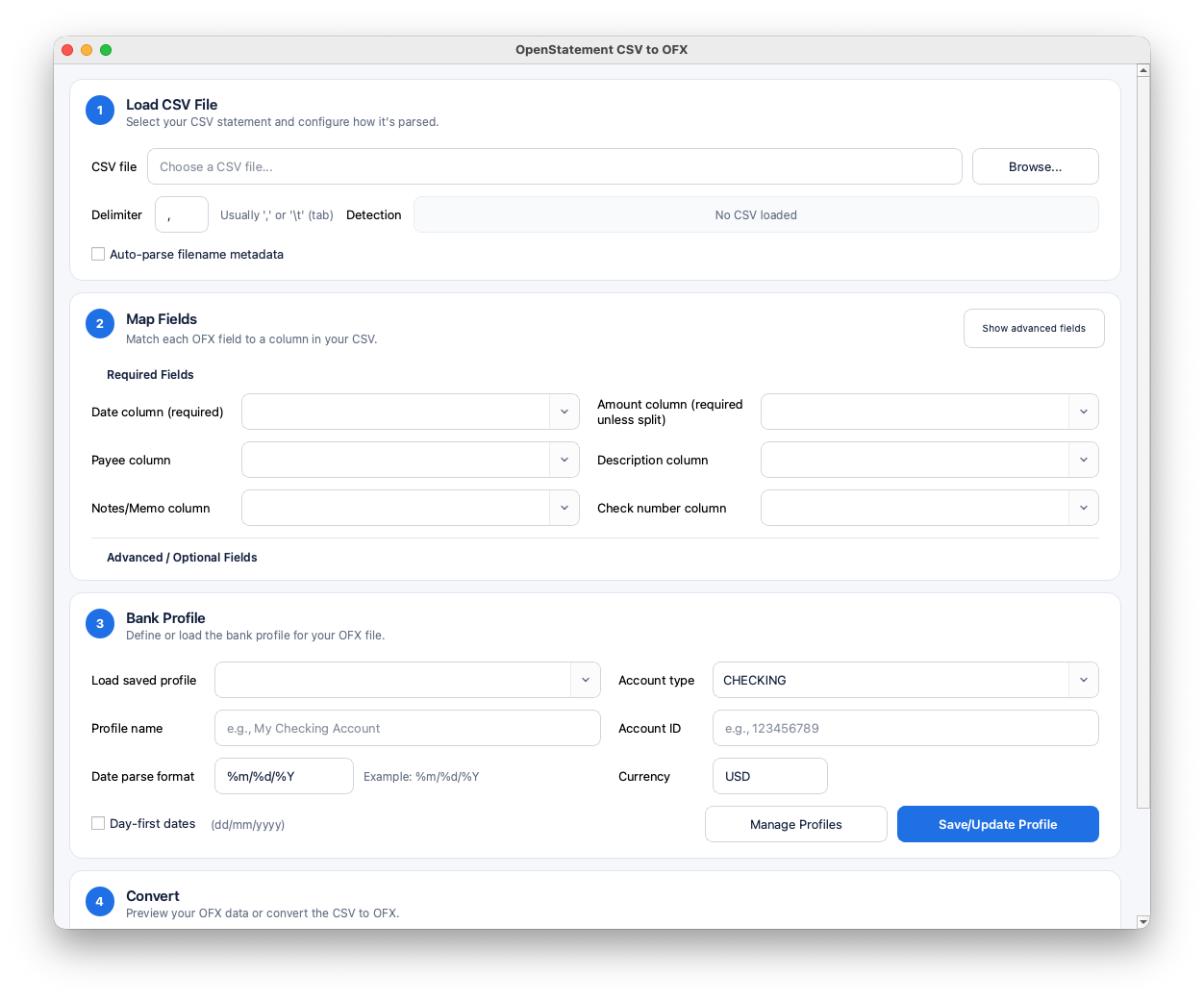 OpenStatement on macOS