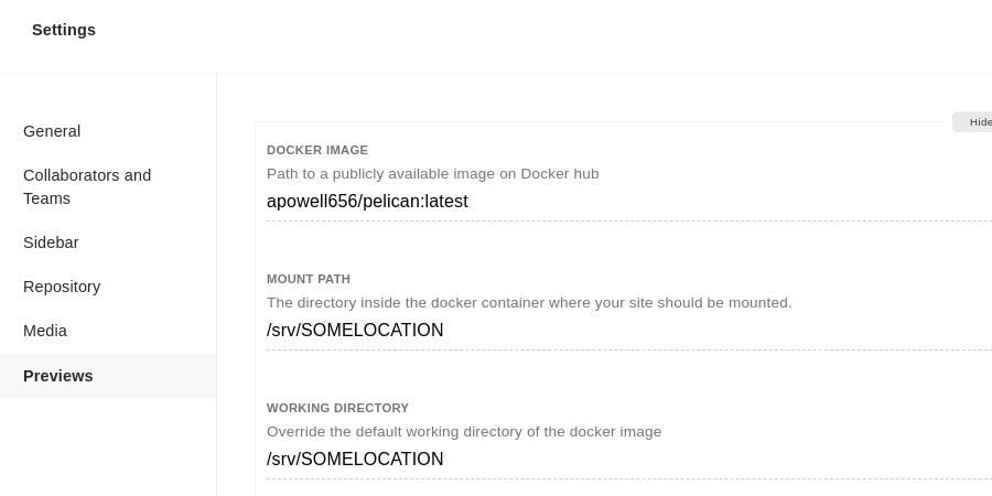 forestry.io settings for Pelican part 1